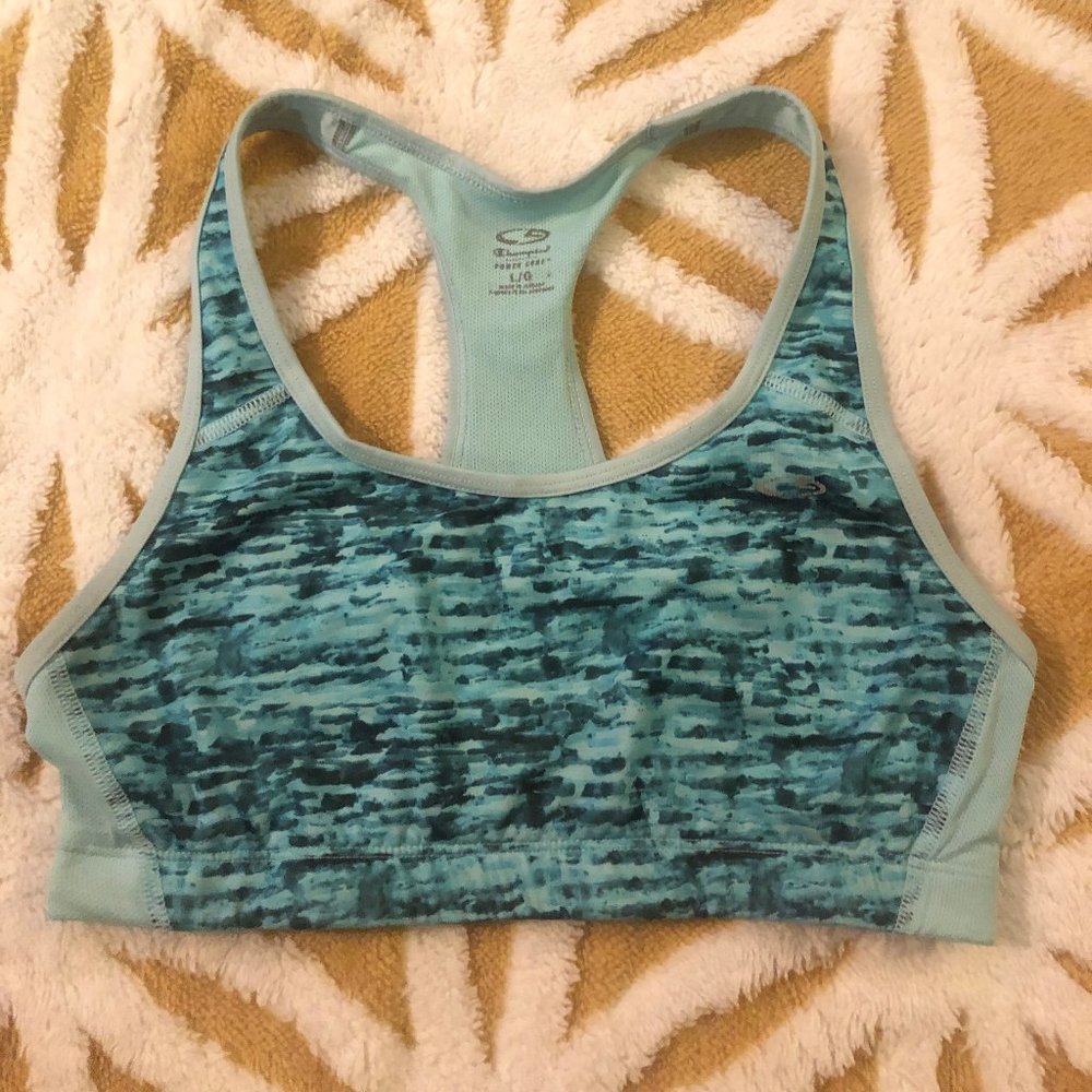 Champion Power Core Blue Sports Bra Sz. L